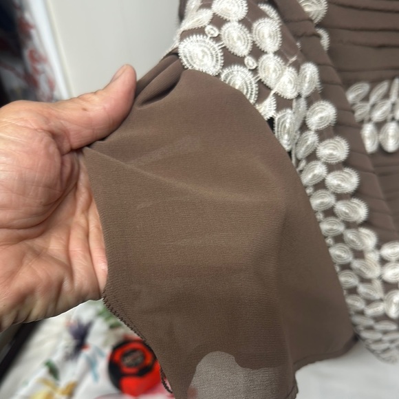 Phase Eight 12 Praline/Cream Layered Lace Occasion Shift Dress & Shrug - Picture 8 of 8